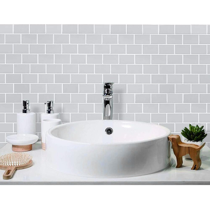 Штук 3D наклейки на плитку для ванної кімнати кухні, клейка вінілова плитка, самоклеюча плівка для плитки, стінові панелі, ПВХ, плитка Metro, самоклеючий декор плитки 30x30, декор настінної плитки (1, світло-зелений)