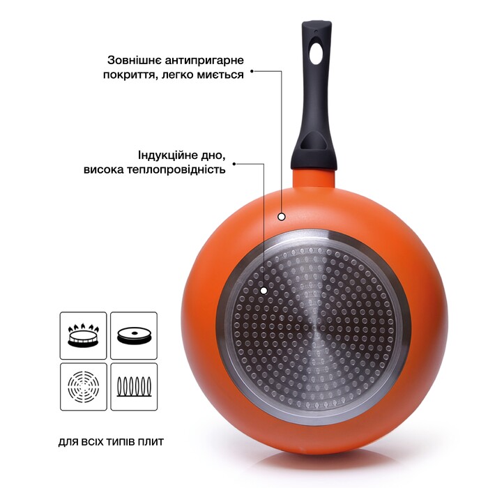 Глубокая сковорода Fissman PENETTA 28x8,1 см индукционная (4779)