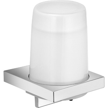 Дозатор лосьйону KEUCO металевий хромоване та кришталеве скло, багаторазовий вміст приблизно 180 мл, дозатор мила для ванної кімнати та гостьового туалету, настінне кріплення, Edition 11 хромований/матовий