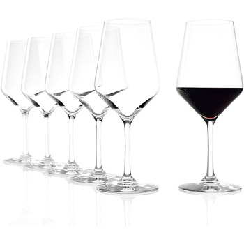 Бокалы для белого вина Revolution 365 мл I Набор из 6 бокалов для белого вина I Noble Crystal Glass I Бокалы для вина Сейф для посудомоечной машины I Набор бокалов для белого вина Ударопрочный I Высочайшее качество (бокалы для красного вина 490 мл)
