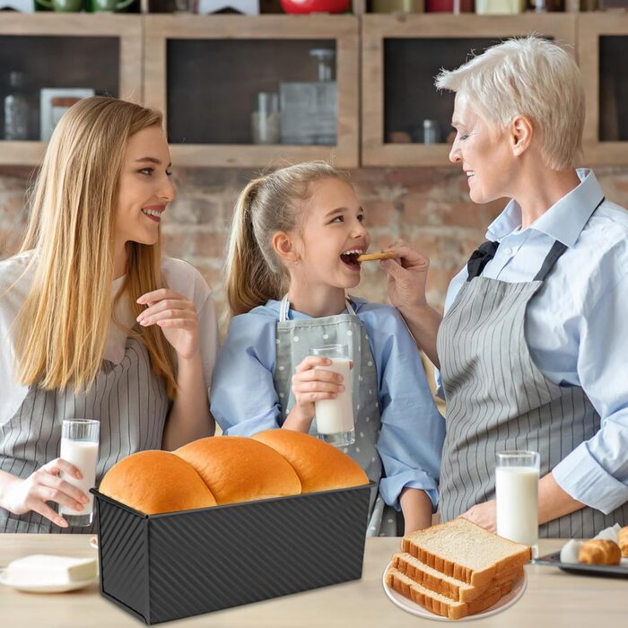 Форма для випікання тостів 1000 г з кришкою, ‎33 x 13 x 12 см чорна Hikaproligt