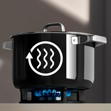 Набір каструль зі скляними кришками, 4 предмети, чорний Fusiontec Mineral Pro WMF