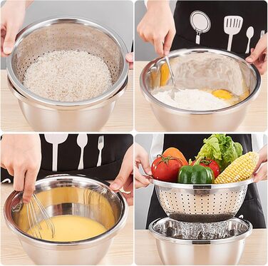 Набор сита и миски из нержавеющей стали 2 шт LDHHYH