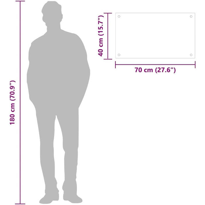 Прозрачный кухонный передник 70 x 40 см vidaXL