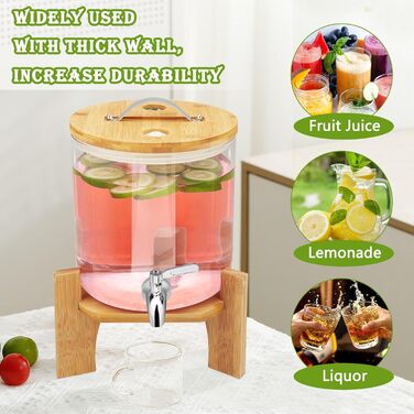 Диспенсер для напитков стеклянный с краном 5 л Hiziwimi