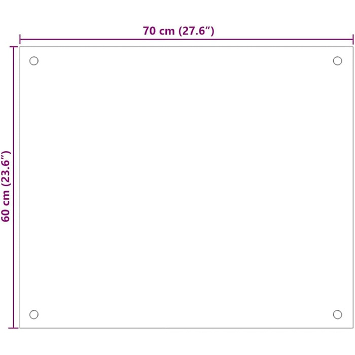 Кухонный передник прозрачный 70 x 60 см vidaXL