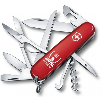 Ніж Victorinox Huntsman Ukraine 91мм/15функ/черв /Козак з шаблями біл.