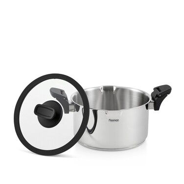 Каструля Fissman LORA 24x13 см/5,6 л зі скляною кришкою нерж. сталь (5220)