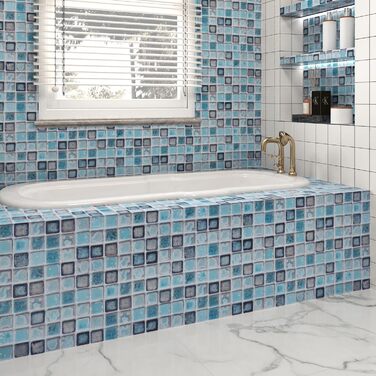 Синие самоклеящиеся пленки для кухни водонепроницаемые 300 х 40 см Yullpaper