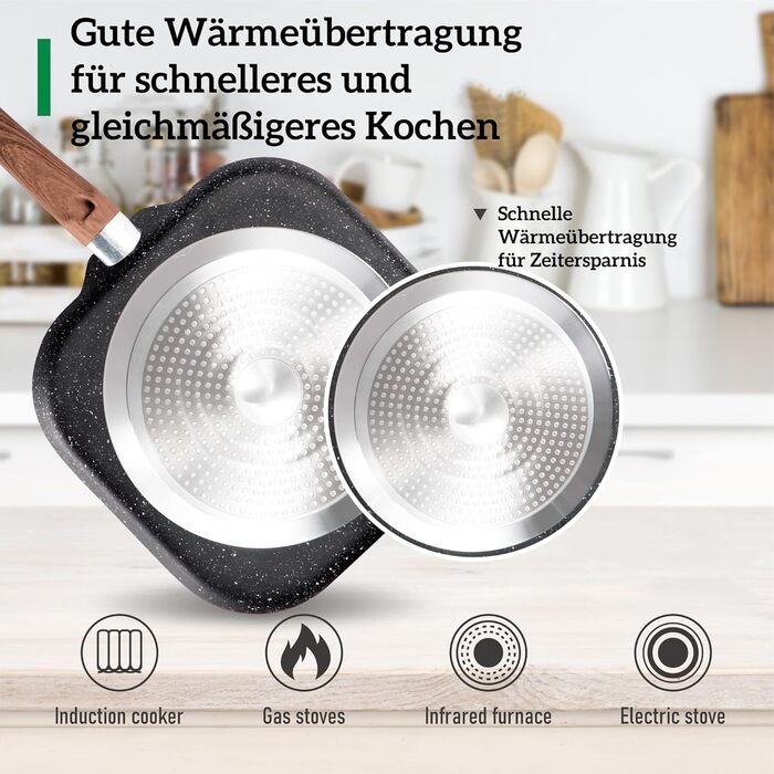 Набір кухонного посуду, 17 предметів, чорний Kitchen Academy