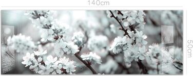 Кухонний фартух timalo зі скляним виглядом Акрилове скло 2 мм Бризкозахисна стіна для плити, скляний фартух, акрилова скляна настінна панель, захисна панель для фартуха Бетонно-блакитно-сірий (140x50 см, 237- Вишневий цвіт білий)