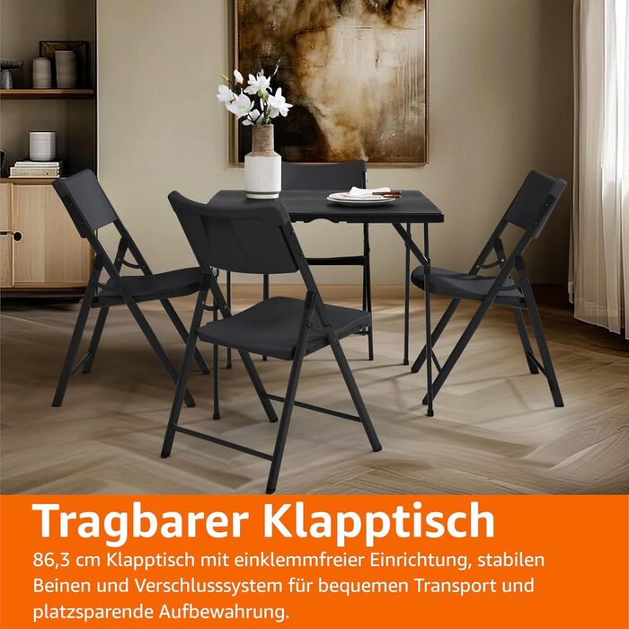 Складной стол для кемпинга черный Amazon Basics