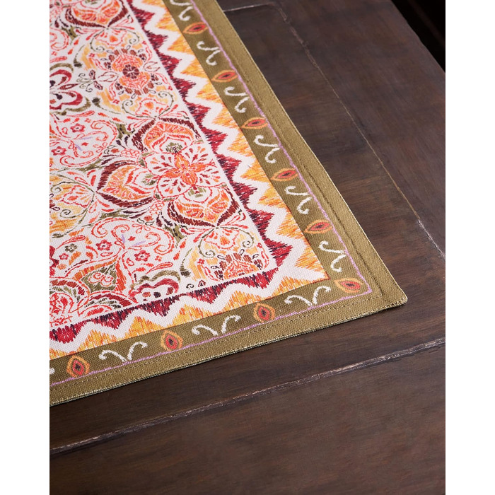 Бавовняні килимки для серветок, набір з 4 шт. , декоративні килимки для серветок, пасхальні килимки, що миються, для свят, вечерь, весни, літа (33 см x 48 см) (27 - Дамаск), 39Hermine 100