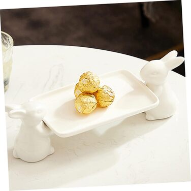 Керамічний сервірувальний піднос з милими кролики 31 х 10 см VICASKY