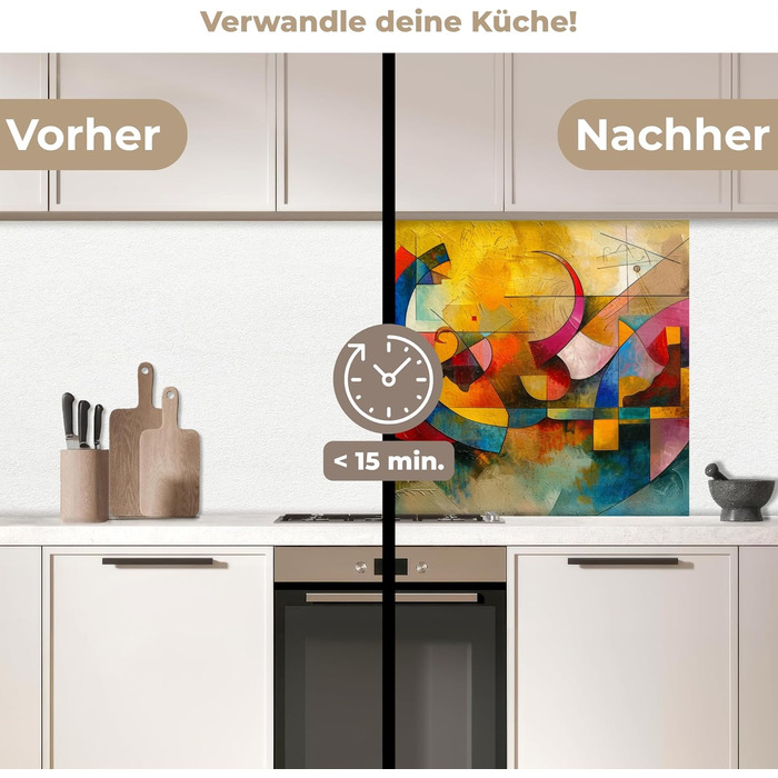 Кухонний фартух 60x80 см Самоклеючий настінний захисний екран для кухні Кухонний фартух Кухонні фасади Кухонні фартухи Кухонна стіна Вода - Пейзаж - (Мистецтво - Абстрактне, 80 x 80 см)