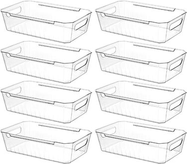 Набір органайзерів для холодильника Lifewit 8 шт. , контейнер для зберігання контейнера для зберігання холодильника Прозорий контейнер для зберігання Коробки-органайзери для кухонної морозильної камери, стільниця комори, без бісфенолу А 8 шт.