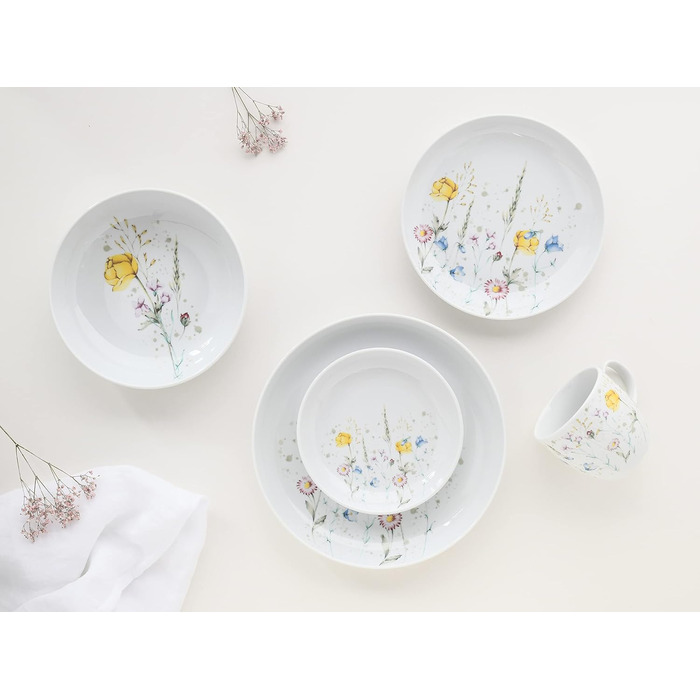 Набір посуду на 2 персони, 10 предметів, Лугові квіти Allround Creatable