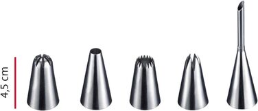 Кондитерський мішок 40 см та 5 сталевих насадок, кремово-білий Westmark