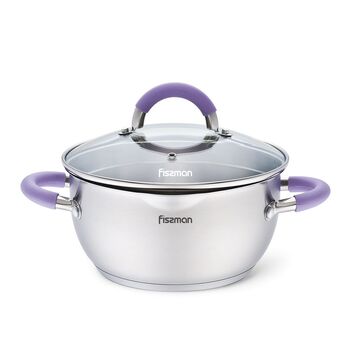 Кастрюля Fissman ANNETTE 24x12,5см/4,7л со стеклянной крышкой (5482)