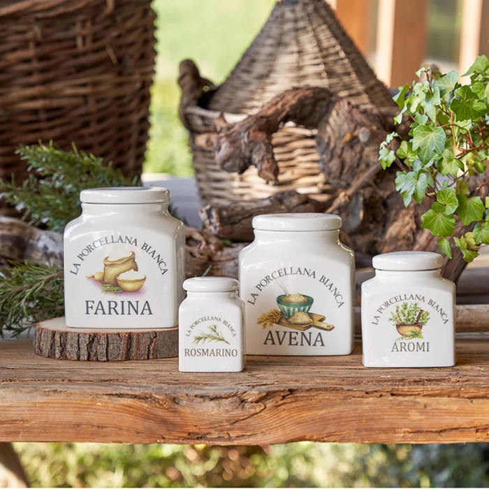 Банка для вівсяних пластівців La Porcellana Bianca CONSERVA, порцеляна, 1,1 л