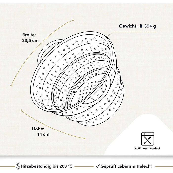 Складаний силіконовий друшляк Hoffmann