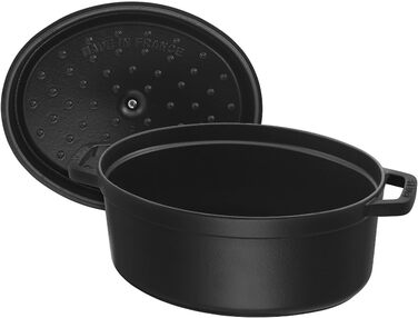 Чавунна жаровня/кокот STAUB, овальна 33 см, 6,7 л, чорна 33 см Чорний