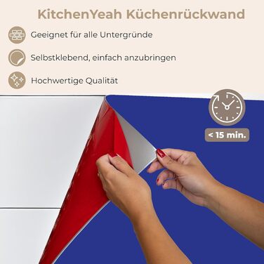 Кухонний фартух 60x250 см, самоклеючий фартух, кухонний фартух, кухонний фасад, самоклеючі кухонні фартухи - Осінь (Однотонний - Синій, 60 x 200 см)