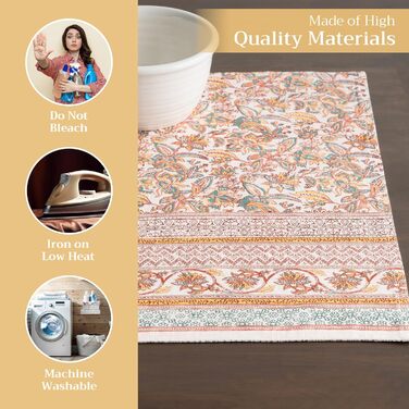 Бавовняні килимки для серветок, набір з 4 шт. , декоративні килимки для серветок, пасхальні килимки, що миються, для свят, вечерь, весни, літа (33 см x 48 см) (14 - Nila), 39Hermine 100