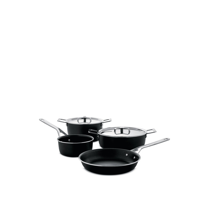 Набір посуду 4 предмети, чорний Pots & Pans Alessi