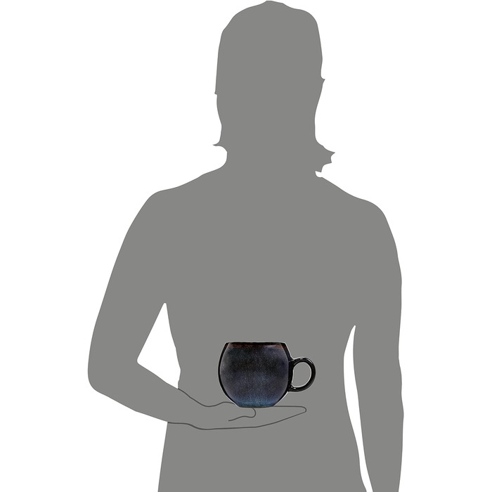 Певец Набор кофейных чашек Tokyo 4 шт., набор кофейных кружек на 4 персоны, сейф для посудомоечной машины из керамогранита, набор чашек ручной работы, набор кружек для кофе, набор кружек сине-черный с коричневыми акцентами 300 мл (набор чашек для капучино
