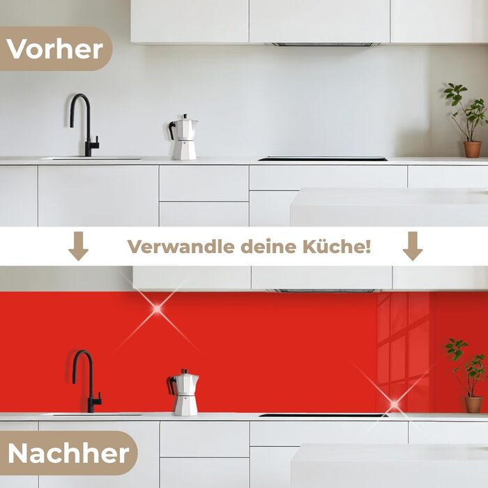 Кухонний фартух 60x250 см, самоклеючий фартух, кухонний фартух, кухонний фасад, самоклеючі кухонні фартухи - Осінь (Червоний - Колір, 60 x 500 см)