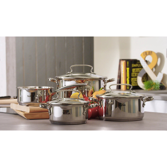 Tefal Каструля DUETTO+, 5л, з кришкою, нержавюча сталь, скло