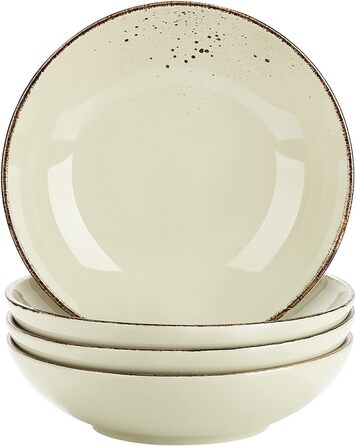 Набір посуду Vancasso на 12 осіб, набір керамічного посуду Navia, комбінований набір з 48 предметів з обідніми тарілками, салатницями, мисками та чашками, вінтажний вигляд, натуральний дизайн