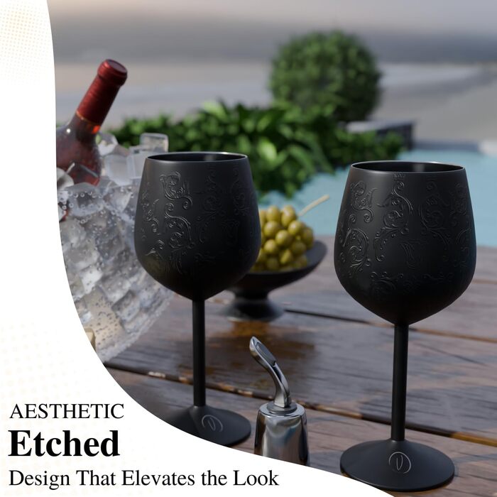 Набір келихів для вина з нержавіючої сталі 2 шт 480 мл vaanshie