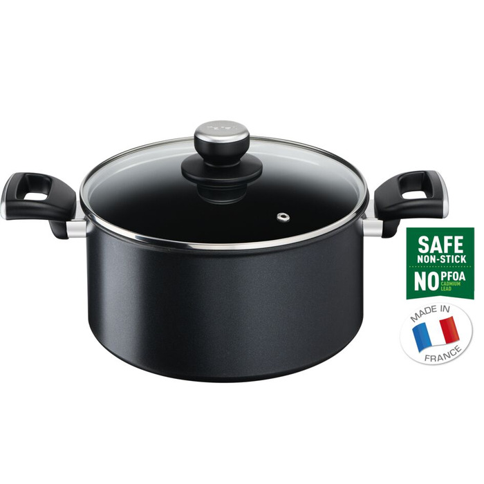 Tefal Pan Unlimited, стеклянная крышка, 5,3 л, черный, алюминий