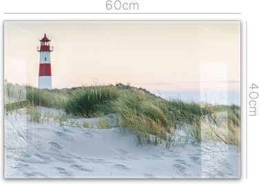 Кухонний фартух timalo зі скляним виглядом Північне море, очерет, захід сонця, океан, солома 2 мм акрилове скло Бризокості для плити, кухонний скляний фартух, акрилові скляні стінові панелі, захисна панель для фартуха (60 x 40 см, 300- Маяк)