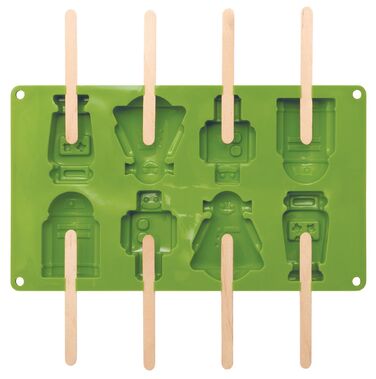 Форма для випічки кексів-роботів, 17 предметів, 30 x 17 x 1,8 см, зелена, RBV Birkmann