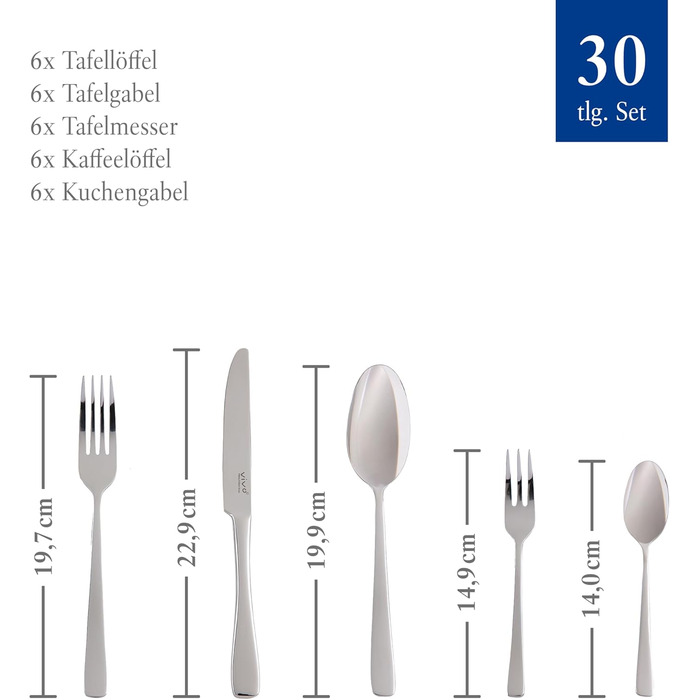 Набір столових приборів 30 предметів Vivo Group Voice Basic Villeroy & Boch