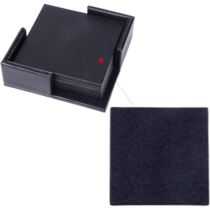 Набір підставок для напоїв із 6 штук з екошкіри RICHSUM