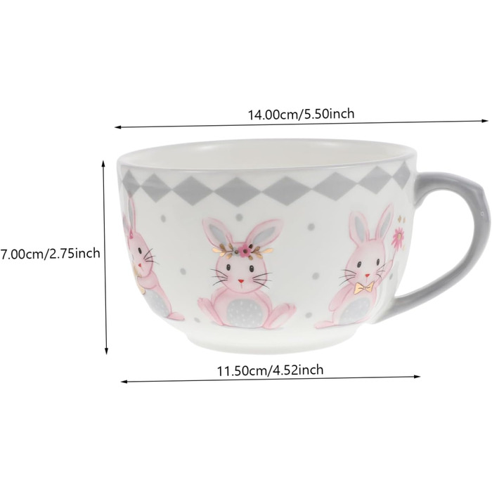 Керамічна миска з малюнком кролика 450 мл Abaodam