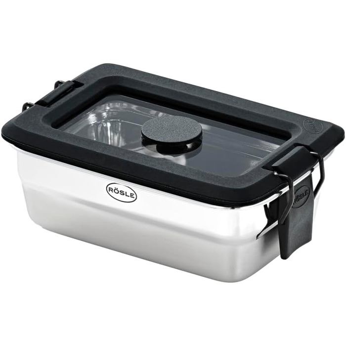 Пищевой контейнер 0,25 л со стеклянной крышкой и зажимами Flexx 2GO Rösle