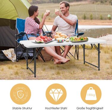 Складной кемпинговый стол белый RELAX4LIFE