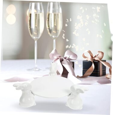 Керамічна тарілка для торта з кроликами 24,5 см VICASKY