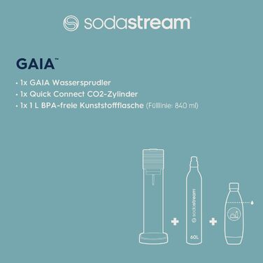 Набор для газирования воды, 3 предмета, черный Gaia SodaStream