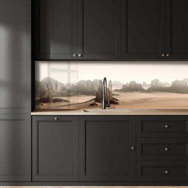 Кухонний фартух 60x80 см Самоклеючий захисний щиток для кухонної стіни Кухонний фартух Кухонні фасади Кухонні фартухи Кухонна стіна Вода - Пейзаж - (Природа - Пісок, 60 x 250 см)