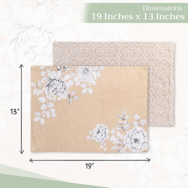 Бавовняні килимки для серветок, набір з 4 шт. , декоративні килимки для серветок, пасхальні килимки, що миються, для свят, вечерь, весни, літа (33 см x 48 см) (21 - Гарна осінь), 39Hermine 100