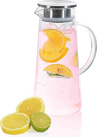 Стеклянный кувшин с фильтром и крышкой 1,5л Dimono