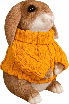 Декоративні фігурки кроликів у помаранчевому светрі colourliving