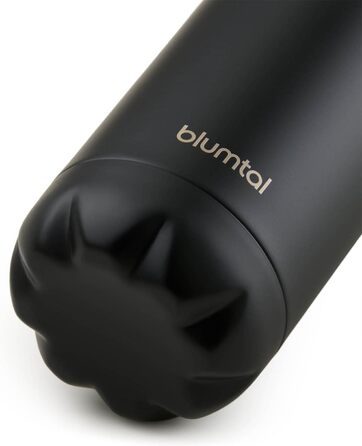 Пляшка для води Blumtal з нержавіючої сталі - Герметична ізольована пляшка - Пляшка для води без бісфенолу А для гарячих та холодних напоїв - Двостінна ізольована пляшка - Ізоляційна пляшка, стійка до іржі, дерево/срібло (07 - Чорна, 750 мл)