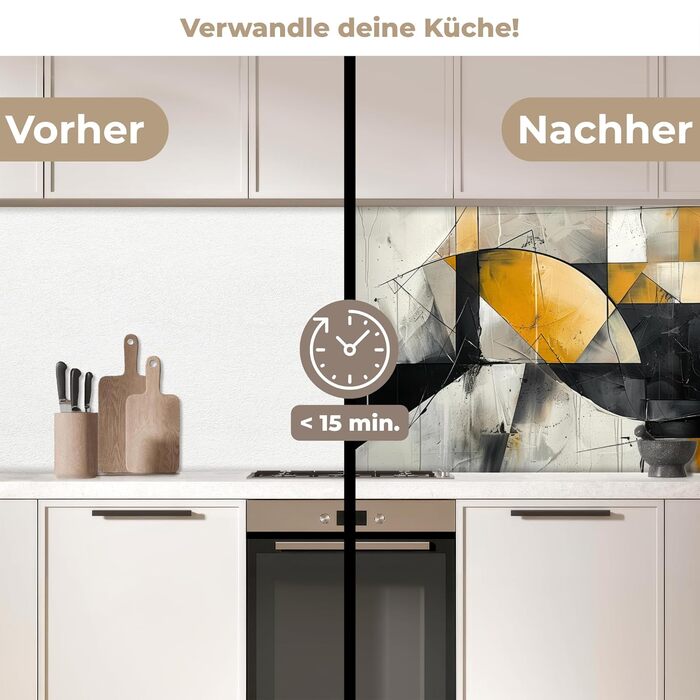 Кухонний фартух 80x300 см Самоклеючий захисний щиток для кухонної стіни Кухонний фартух Кухонні фасади Кухонні фартухи Кухонна стіна - Абстрактна (Сіра - Сучасна, 80 x 150 см)